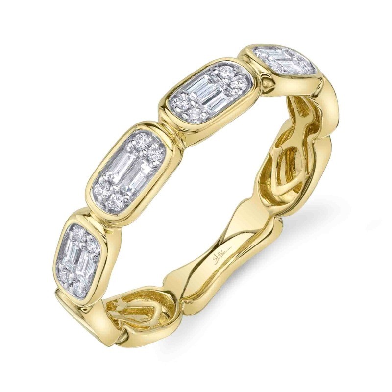 0.29Ct 14K Yellow Gold Diamond Baguette Band