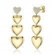 0.33Ct 14K Yellow Gold Diamond Pave Heart Earrings