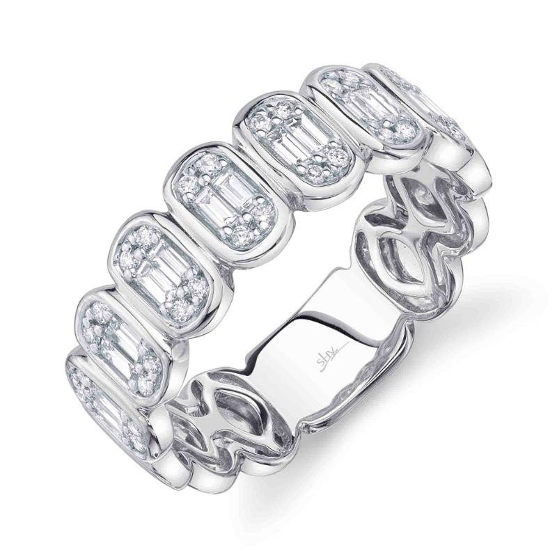 0.50Ct 14K White Gold Diamond Baguette Band