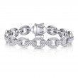 3.82Ct 14K White Gold Diamond Link Bracelet