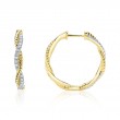 0.42Ct 14K Yellow Gold Diamond Twisted Hoop Earrings