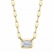 0.20Ct 14K Yellow Gold Diamond Emerald Sparkle Chain Necklace