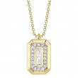0.09Ct 14K Yellow Gold Diamond Baguette Necklace