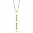 0.09Ct 14K Yellow Gold Diamond Bezel Geo Cut Lariat Necklace