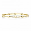 0.30Ct 14K Yellow Gold Diamond Bezel Geo Cut Bangle