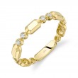 0.06Ct 14K Yellow Gold Diamond Bezel Geo Cut Band