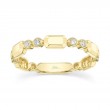 0.06Ct 14K Yellow Gold Diamond Bezel Geo Cut Band
