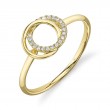 0.07Ct 14K Yellow Gold Diamond Love Knot Circle Ring