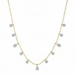 0.64Ct 14K Two Tone Diamond Faceted Ball Chain Necklace