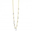 0.64Ct 14K Two Tone Diamond Faceted Ball Chain Necklace