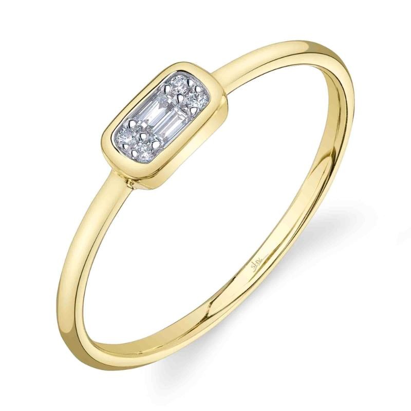 0.07Ct 14K Yellow Gold Diamond Baguette Ring