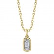 0.07Ct 14K Yellow Gold Diamond Baguette Necklace