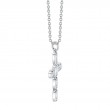 0.30Ct 14K White Gold Diamond Baguette Cross Necklace