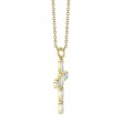 0.30Ct 14K Yellow Gold Diamond Baguette Cross Necklace