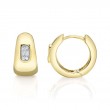 0.10Ct 14K Yellow Gold Diamond Baguette Huggie Earrings
