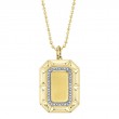 0.09Ct 14K Yellow Gold Diamond Geo Cut Matte Faceted Ball Chain Necklace