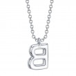 0.11Ct 14K White Gold Diamond Pave Necklace - Initial B