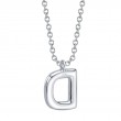 0.10Ct 14K White Gold Diamond Pave Necklace - Initial D