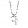 0.08Ct 14K White Gold Diamond Pave Necklace - Initial F