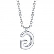 0.10Ct 14K White Gold Diamond Pave Necklace - Initial G