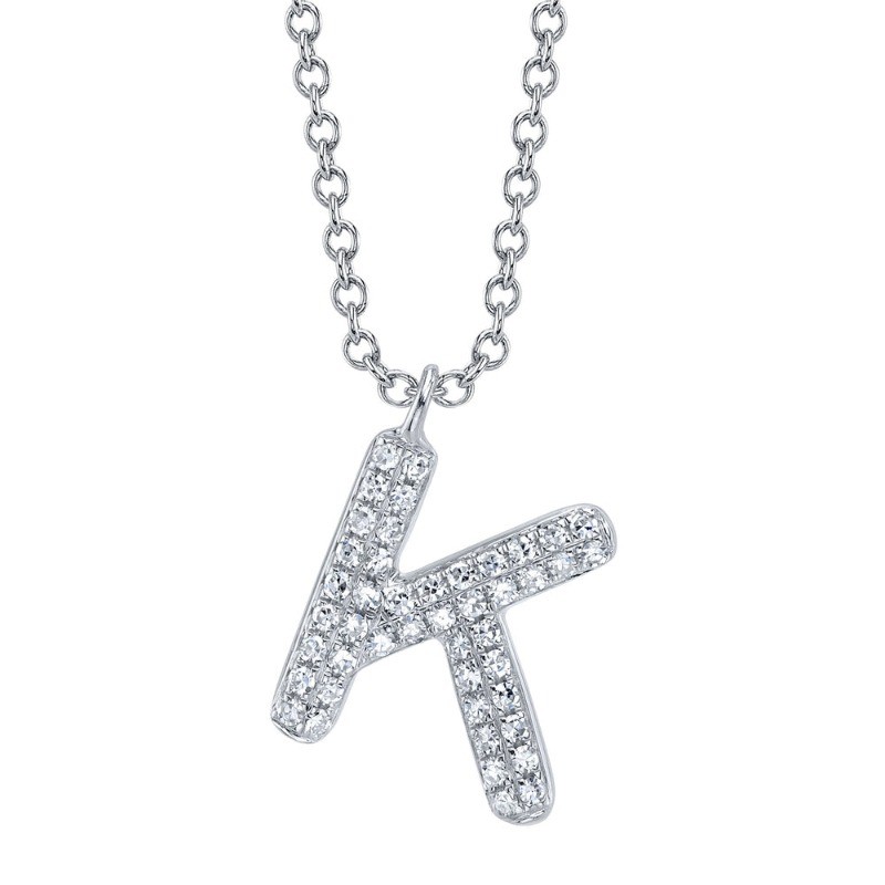 0.10Ct Diamond Pave Necklace - Initial K