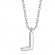 0.05Ct 14K White Gold Diamond Pave Necklace - Initial L
