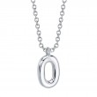 0.08Ct 14K White Gold Diamond Pave Necklace - Initial O