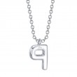 0.08Ct 14K White Gold Diamond Pave Necklace - Initial P