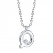 0.11Ct 14K White Gold Diamond Pave Necklace - Initial Q