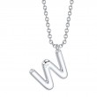 0.16Ct 14K White Gold Diamond Pave Necklace - Initial W