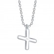 0.09Ct 14K White Gold Diamond Pave Necklace - Initial X