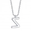 0.10Ct 14K White Gold Diamond Pave Necklace - Initial Z
