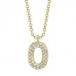 0.08Ct 14K Yellow Gold Diamond Pave Necklace - Initial O