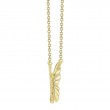 0.06Ct 14K Yellow Gold Diamond Ribbed Butterfly Necklace