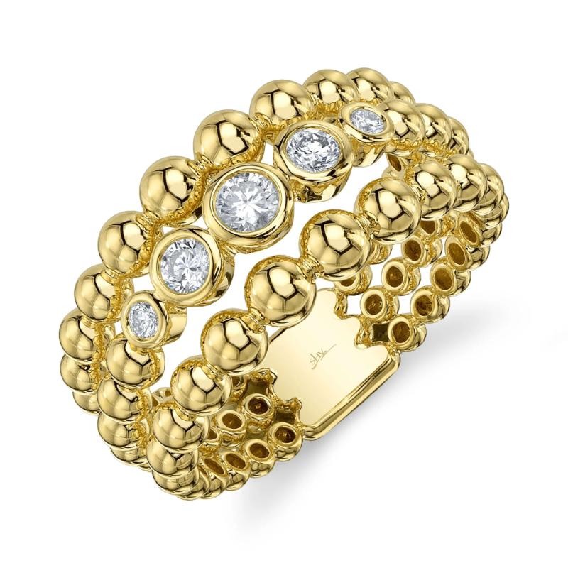 0.31Ct 14K Yellow Gold Diamond Bezel Ring