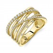 0.48Ct 14K Yellow Gold Diamond Bridge Ring