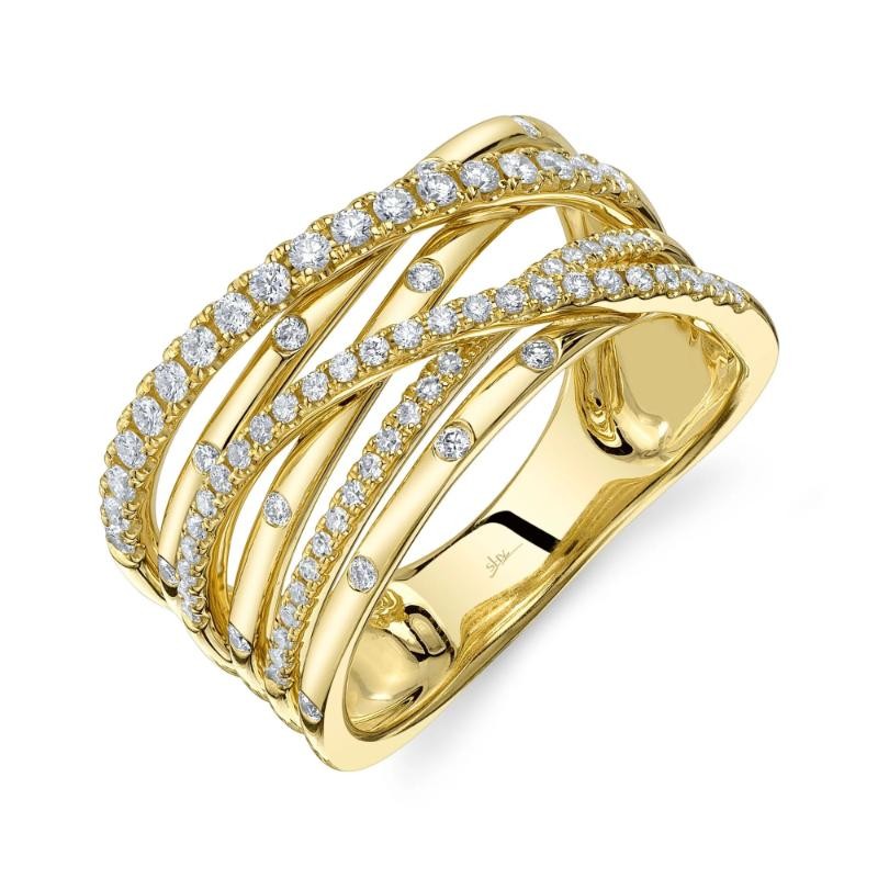 0.48Ct 14K Yellow Gold Diamond Bridge Ring