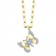 0.09Ct 14K Yellow Gold Diamond Butterfly Sparkle Chain Necklace