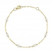 14K Yellow Gold Cultured Pearl Sparkle Chain Bracelet