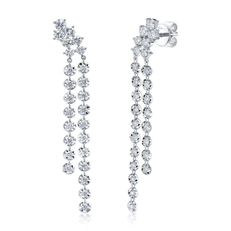 1.49Ct 14K White Gold Diamond Earrings