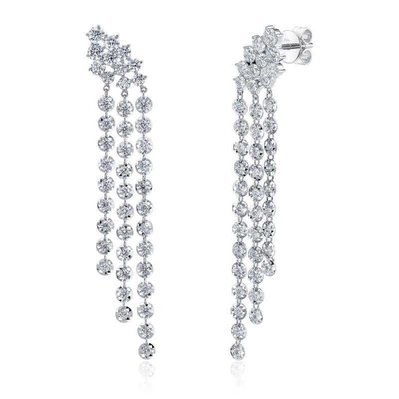 2.36Ct 14K White Gold Diamond Earrings