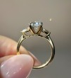Yellow Gold Three Stone Oval Engagement Ring