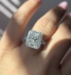 White Gold Halo Radiant Cut Diamond Engagement Ring