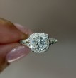 White Gold Round Halo Split Shank Engagement Ring