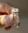 White Gold Round Halo Split Shank Engagement Ring