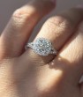 White Gold Round Halo Split Shank Engagement Ring