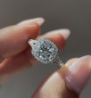 White Gold Round Halo Split Shank Engagement Ring
