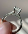 White Gold Radiant Cut 3D Pavé Diamond Engagement Ring