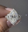 White Gold Halo Marquise Diamond Nature Inspired Engagement Ring