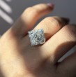 White Gold Halo Marquise Diamond Nature Inspired Engagement Ring